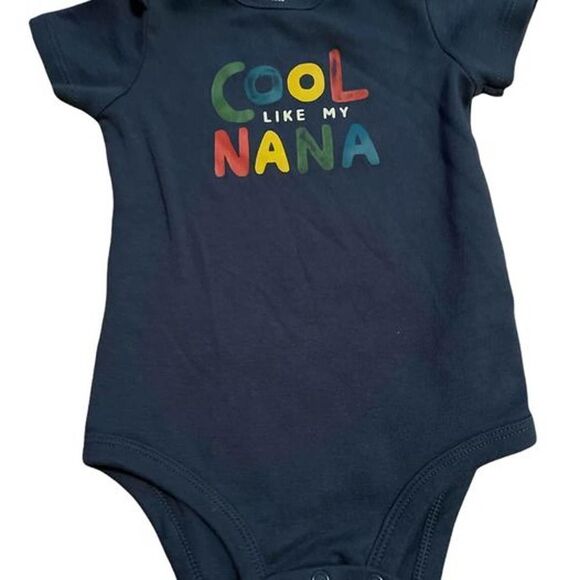 “Cool Like My Nana” Unisex 9m Onesie Carter’s Short Sleeve Navy Blue - Picture 1 of 4